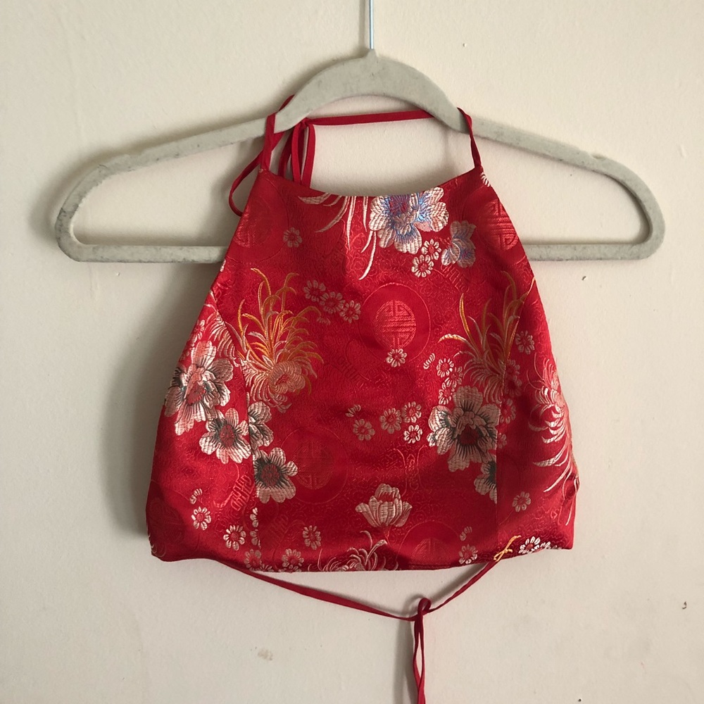 Satin red top ✨